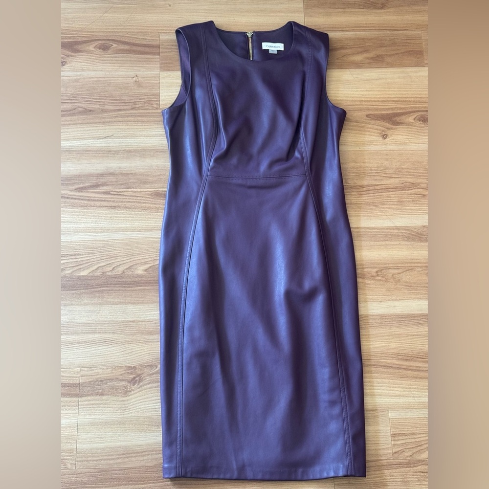 Calvin Klein leather one piece dress